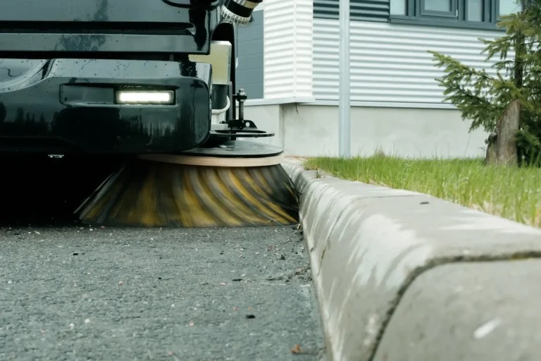 Close up picture of Trombias autonomous street cleaner's brush.